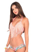 Luli Fama Heart Of A Hippie Weave Fringed Underwire Top